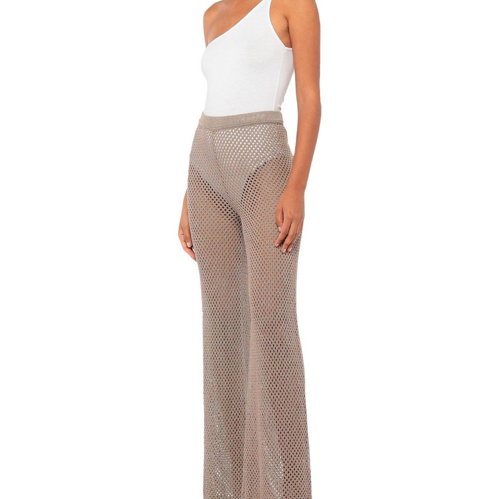Italian Jucca Brand Elegant Tan Mesh Beach Women’s Pants